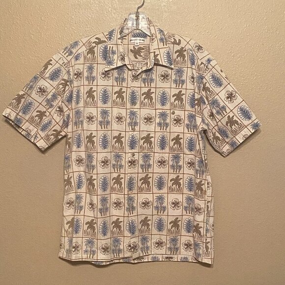 Pierre Cardin Vintage Hawaiian Shirt button down Men's Short Sleeve Size M - Picture 1 of 5